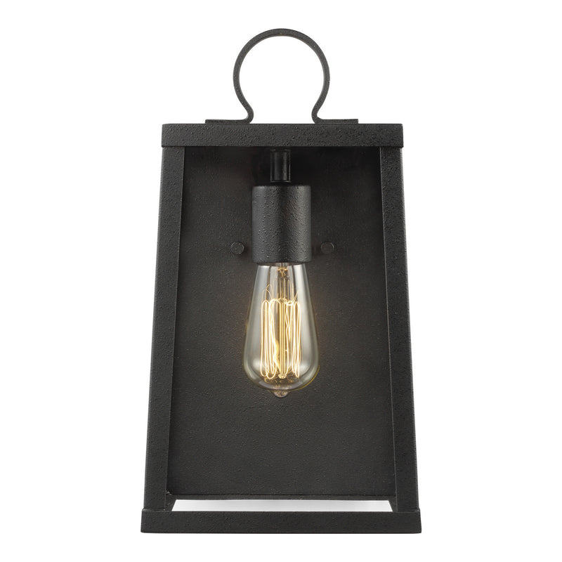 One Light Outdoor Wall Lantern<br /><span style="color:#4AB0CE;">Entrega: 4-10 dias en USA</span><br /><span style="color:#4AB0CE;font-size:60%;">PREGUNTE POR ENTREGA EN PANAMA</span><br />Collection: Marinus<br />Finish: Black