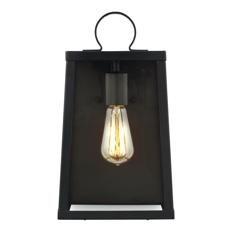 One Light Outdoor Wall Lantern<br /><span style="color:#4AB0CE;">Entrega: 4-10 dias en USA</span><br /><span style="color:#4AB0CE;font-size:60%;">PREGUNTE POR ENTREGA EN PANAMA</span><br />Collection: Marinus<br />Finish: Black