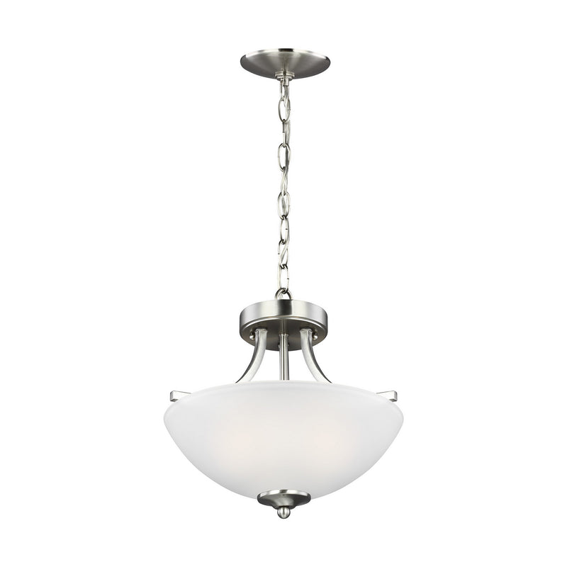 Generation Lighting - 7716502-962 - Two Light Semi-Flush Convertible Pendant - Geary - Brushed Nickel