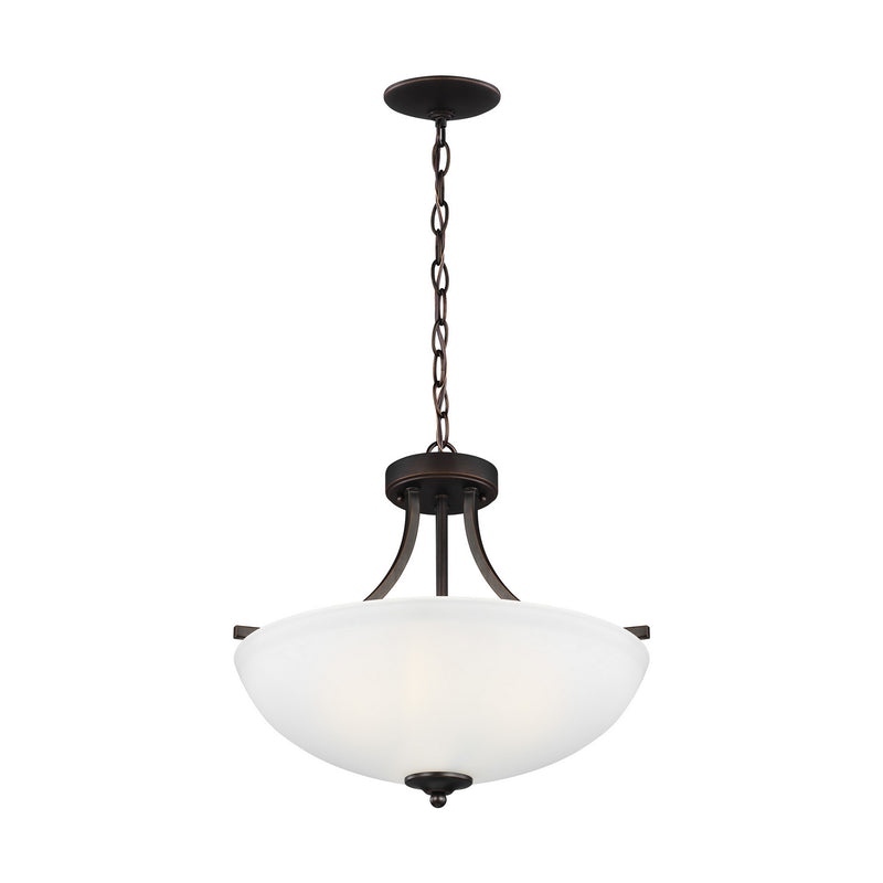 Generation Lighting. - 7716503-710 - Three Light Semi-Flush Convertible Pendant - Geary - Bronze