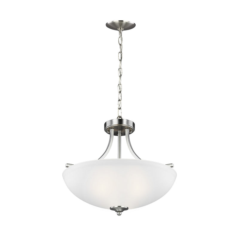 Generation Lighting - 7716503-962 - Three Light Semi-Flush Convertible Pendant - Geary - Brushed Nickel
