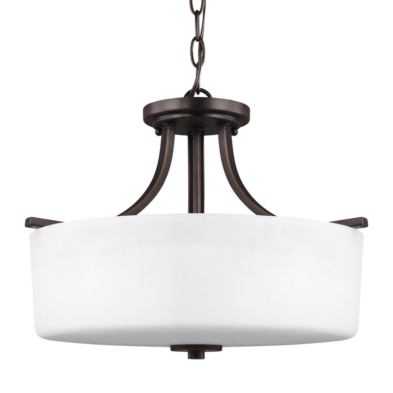 Generation Lighting. - 7728803-710 - Three Light Semi-Flush Mount - Canfield - Bronze