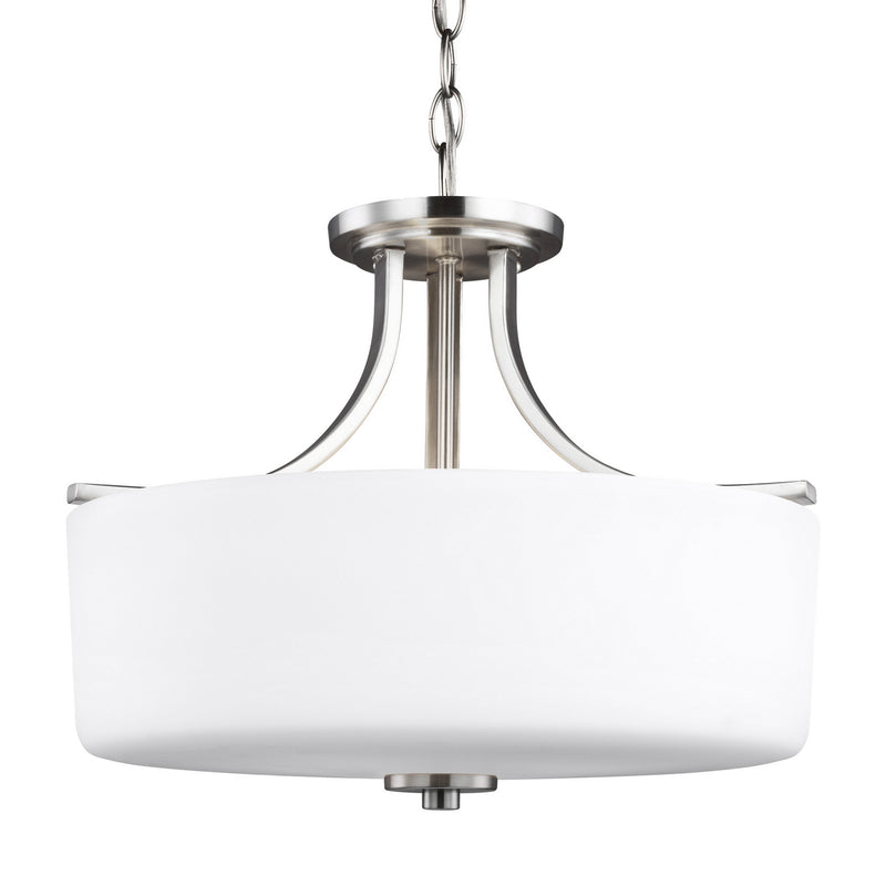 Generation Lighting. - 7728803-962 - Three Light Semi-Flush Mount - Canfield - Brushed Nickel