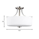 Generation Lighting - 7728803-962 - Three Light Semi-Flush Mount - Canfield - Brushed Nickel