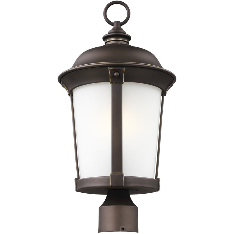 One Light Outdoor Post Lantern<br /><span style="color:#4AB0CE;">Entrega: 4-10 dias en USA</span><br /><span style="color:#4AB0CE;font-size:60%;">PREGUNTE POR ENTREGA EN PANAMA</span><br />Collection: Calder<br />Finish: Antique Bronze