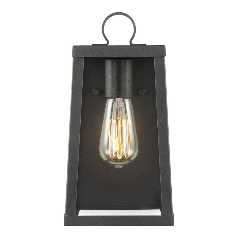 One Light Outdoor Wall Lantern<br /><span style="color:#4AB0CE;">Entrega: 4-10 dias en USA</span><br /><span style="color:#4AB0CE;font-size:60%;">PREGUNTE POR ENTREGA EN PANAMA</span><br />Collection: Marinus<br />Finish: Black