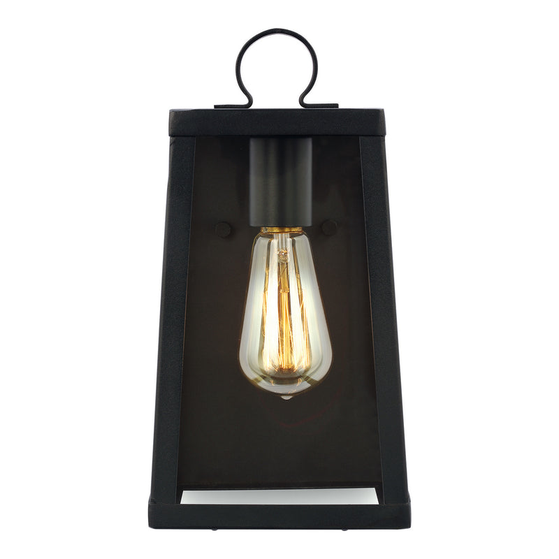 One Light Outdoor Wall Lantern<br /><span style="color:#4AB0CE;">Entrega: 4-10 dias en USA</span><br /><span style="color:#4AB0CE;font-size:60%;">PREGUNTE POR ENTREGA EN PANAMA</span><br />Collection: Marinus<br />Finish: Black