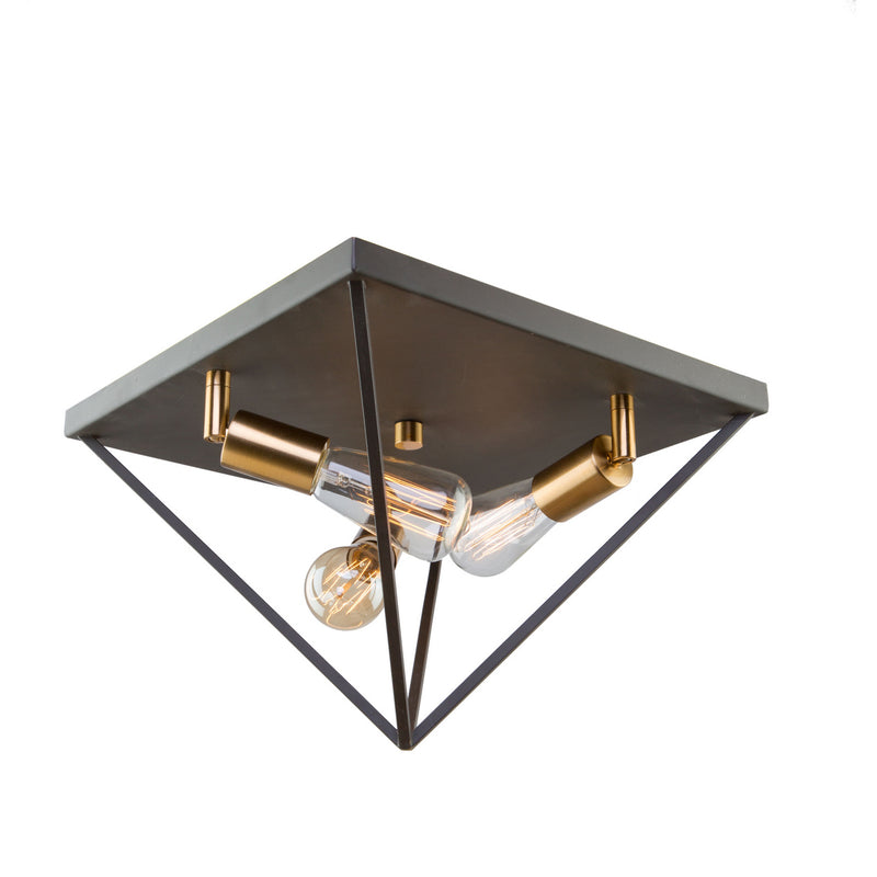 Artcraft Canada - AC11113 - Three Light Flush Mount - Artistry - Matte Black & Harvest Brass