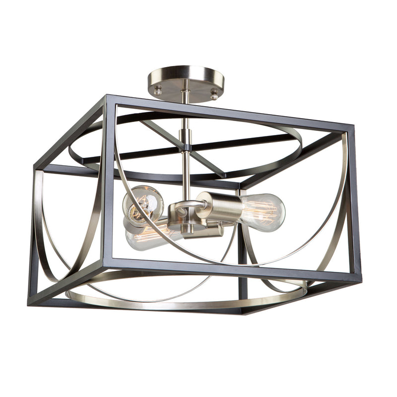 Artcraft Canada - CL15093 - Three Light Semi Flush Mount - Corona - Black & Polished Nickel