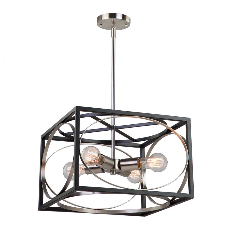 Artcraft Canada - CL15094 - Four Light Chandelier - Corona - Black & Polished Nickel