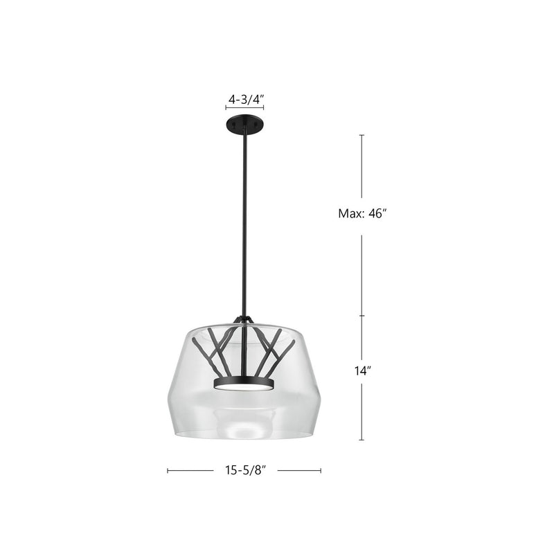 LED Pendant<br /><span style="color:#4AB0CE;">Entrega: 4-10 dias en USA</span><br /><span style="color:#4AB0CE;font-size:60%;">PREGUNTE POR ENTREGA EN PANAMA</span><br />Collection: Deco<br />Finish: Clear/Black