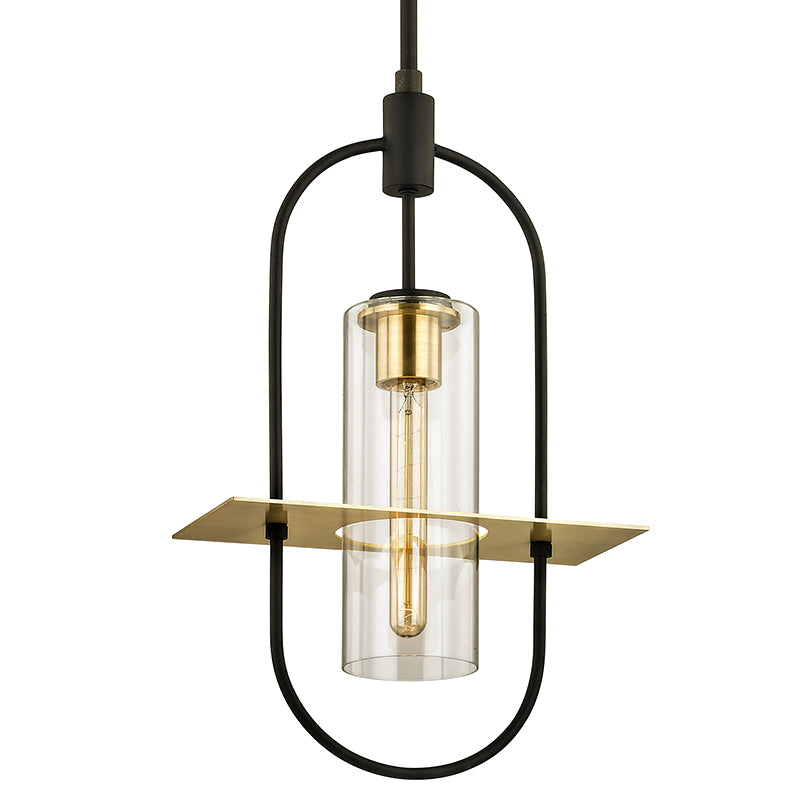 Troy Lighting - F6397-TBZ/BBA - One Light Hanging Lantern - Smyth - Textured Bronze Brushed Brass