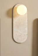 Lámpara De Pared Decorativa 1XG9-10W Acabado Piedra Travertina.
