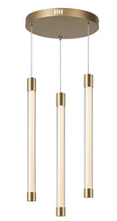 LÁMPARA DE TECHO COLGANTE DECORATIVA MODERNA LED 16W, TONALIDAD DE 3000K, 100-240V, 50-60HZ, GRADO DE PROTECCION IP20, ACABADO DORADOI + ACRILICO.