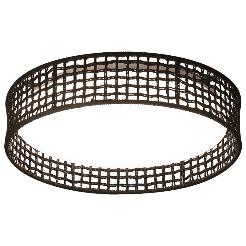 LAMPARA DE TECHO CON LUZ LED 30W  CCT 30K,40K, 60K ACABADO BLACK / RATAN ACRILICO.