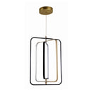 LÁMPARA COLGANTE DECORATIVA CON LUZ  LED 40W, ACABADO GOLDEN BLACK/ METAL PVC.