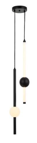 LAMPARA COLGANTE DECORATIVA LED 15W CCT, 30K,40K,60K ACABADO NEGRO ACRILICO/ METAL