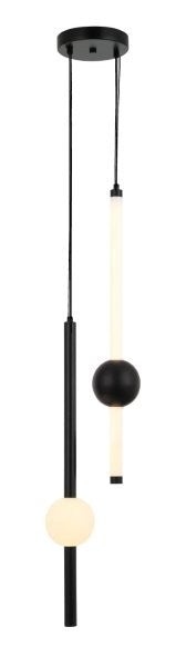 LAMPARA COLGANTE DECORATIVA LED 15W CCT, 30K,40K,60K ACABADO NEGRO ACRILICO/ METAL