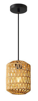 Lámpara Colgante Decorativa 1Xe27-60W Acabado Black Wood/Cuerda.