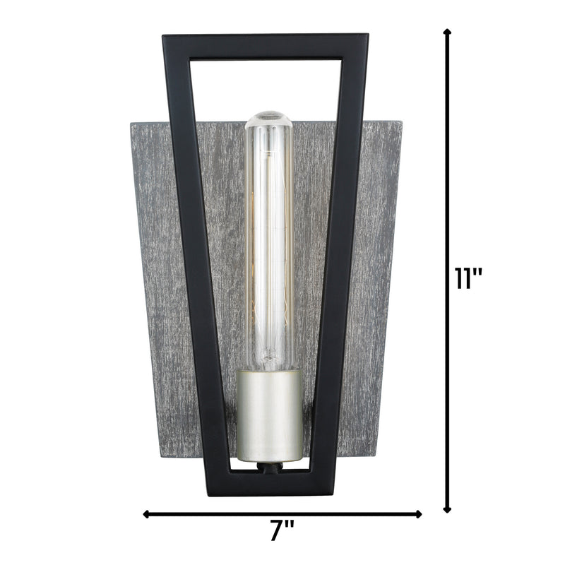 Varaluz - 260W01BLG - One Light Wall Sconce - Zag - Black