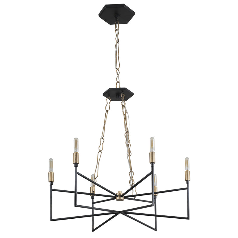 Six Light Chandelier<br /><span style="color:#4AB0CE;">Entrega: 1-2 semanas en USA</span><br /><span style="color:#4AB0CE;font-size:60%;">PREGUNTE POR ENTREGA EN PANAMA</span><br />Collection: Bodie<br />Finish: Havana Gold/Carbon