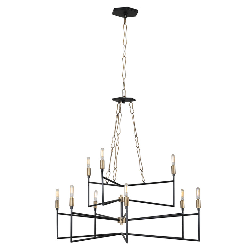 Nine Light Chandelier<br /><span style="color:#4AB0CE;">Entrega: 4-10 dias en USA</span><br /><span style="color:#4AB0CE;font-size:60%;">PREGUNTE POR ENTREGA EN PANAMA</span><br />Collection: Bodie<br />Finish: Havana Gold/Carbon