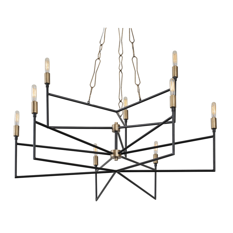 Nine Light Chandelier<br /><span style="color:#4AB0CE;">Entrega: 4-10 dias en USA</span><br /><span style="color:#4AB0CE;font-size:60%;">PREGUNTE POR ENTREGA EN PANAMA</span><br />Collection: Bodie<br />Finish: Havana Gold/Carbon