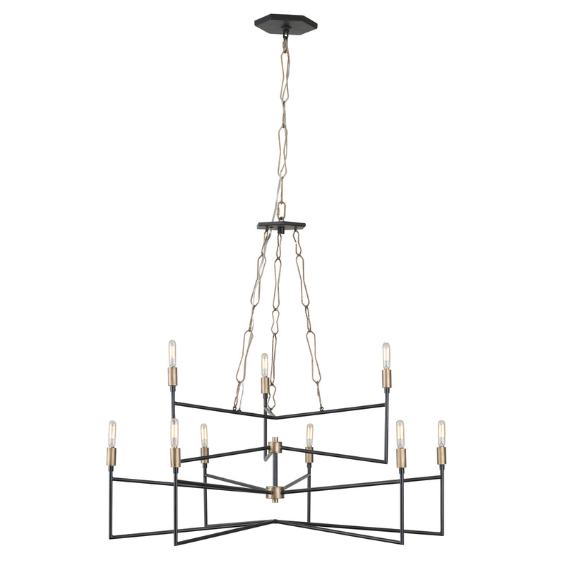 Nine Light Chandelier<br /><span style="color:#4AB0CE;">Entrega: 4-10 dias en USA</span><br /><span style="color:#4AB0CE;font-size:60%;">PREGUNTE POR ENTREGA EN PANAMA</span><br />Collection: Bodie<br />Finish: Havana Gold/Carbon