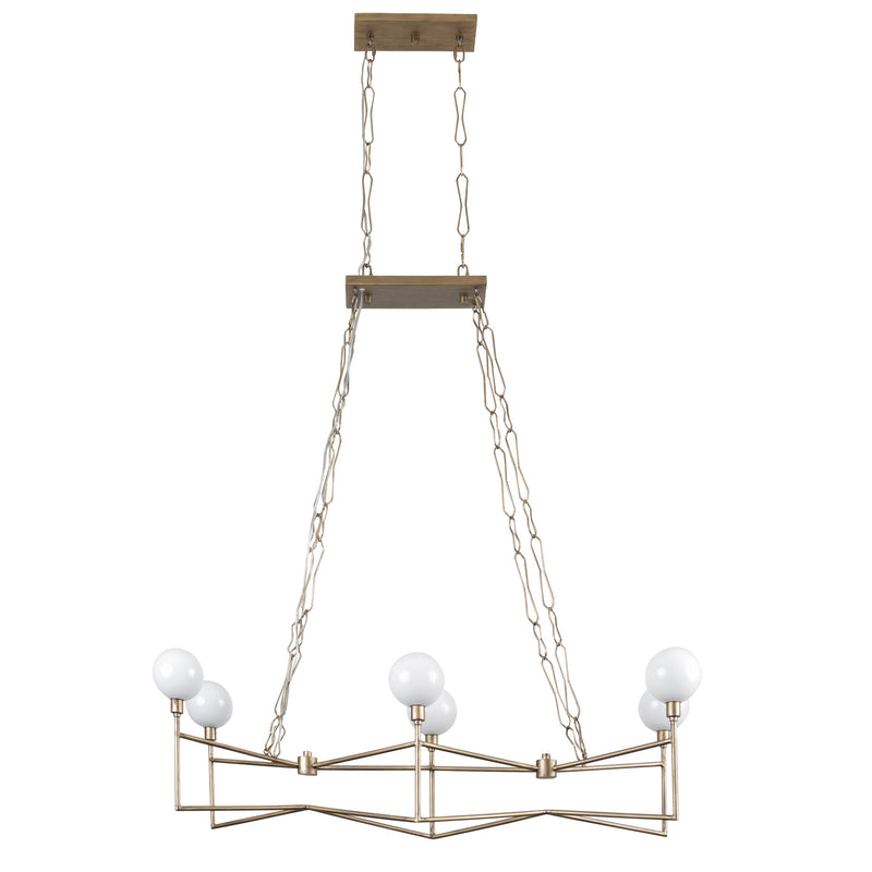 Six Light Linear Pendant<br /><span style="color:#4AB0CE;">Entrega: 4-10 dias en USA</span><br /><span style="color:#4AB0CE;font-size:60%;">PREGUNTE POR ENTREGA EN PANAMA</span><br />Collection: Bodie<br />Finish: Havana Gold