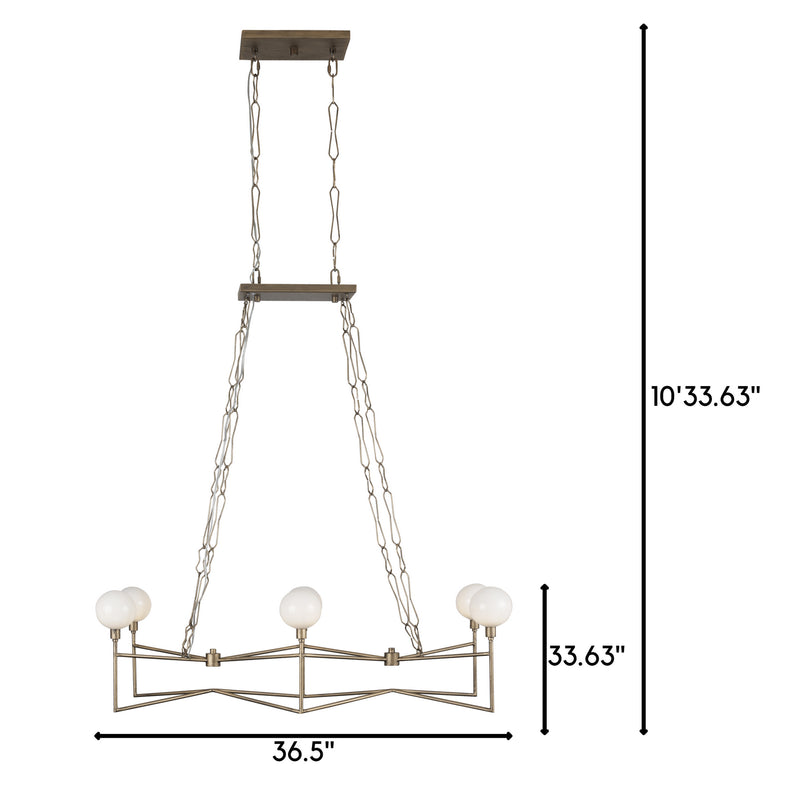 Six Light Linear Pendant<br /><span style="color:#4AB0CE;">Entrega: 4-10 dias en USA</span><br /><span style="color:#4AB0CE;font-size:60%;">PREGUNTE POR ENTREGA EN PANAMA</span><br />Collection: Bodie<br />Finish: Havana Gold