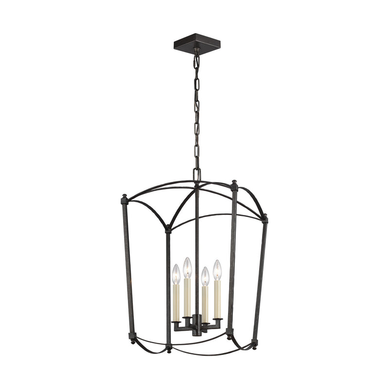 Four Light Lantern<br /><span style="color:#4AB0CE;">Entrega: 4-10 dias en USA</span><br /><span style="color:#4AB0CE;font-size:60%;">PREGUNTE POR ENTREGA EN PANAMA</span><br />Collection: Thayer<br />Finish: Smith Steel