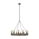 12 Light Chandelier<br /><span style="color:#4AB0CE;">Entrega: 4-10 dias en USA</span><br /><span style="color:#4AB0CE;font-size:60%;">PREGUNTE POR ENTREGA EN PANAMA</span><br />Collection: Avenir<br />Finish: Weathered Oak Wood / Antique Forged Iron