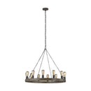 12 Light Chandelier<br /><span style="color:#4AB0CE;">Entrega: 4-10 dias en USA</span><br /><span style="color:#4AB0CE;font-size:60%;">PREGUNTE POR ENTREGA EN PANAMA</span><br />Collection: Avenir<br />Finish: Weathered Oak Wood / Antique Forged Iron