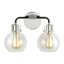 Two Light Vanity<br /><span style="color:#4AB0CE;">Entrega: 3-4 semanas en USA</span><br /><span style="color:#4AB0CE;font-size:60%;">PREGUNTE POR ENTREGA EN PANAMA</span><br />Collection: Clara<br />Finish: Polished Nickel/Textured Black