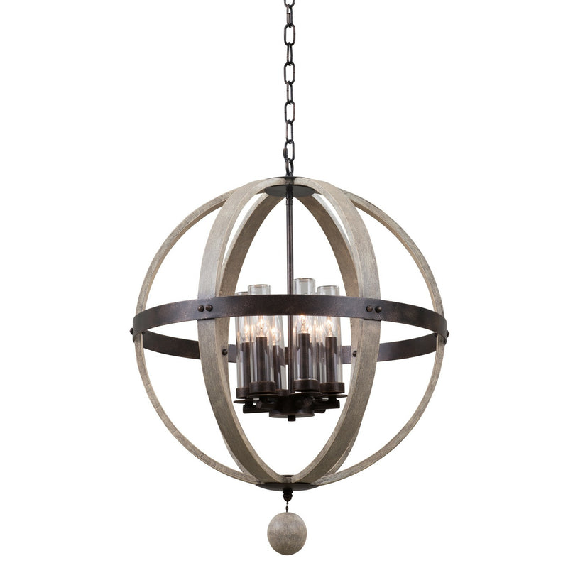 Kalco - 404651FG - Six Light Outdoor Pendant - Harper - Florence Gold