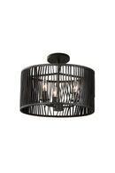 Kalco - 507540BI - Three Light Convertible Pendant - Semi Flush Mount - Morre - Black Iron