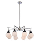 Kalco - 508570BPN - Eight Light Chandelier - Bogart - Matte Black w Polished Nickel
