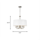 Five Light Chandelier<br /><span style="color:#4AB0CE;">Entrega: 4-10 dias en USA</span><br /><span style="color:#4AB0CE;font-size:60%;">PREGUNTE POR ENTREGA EN PANAMA</span><br />Collection: Seville<br />Finish: Brushed Nickel