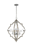 Generation Lighting - 5124904-872 - Four Light Hall / Foyer Pendant - Socorro - Washed Pine
