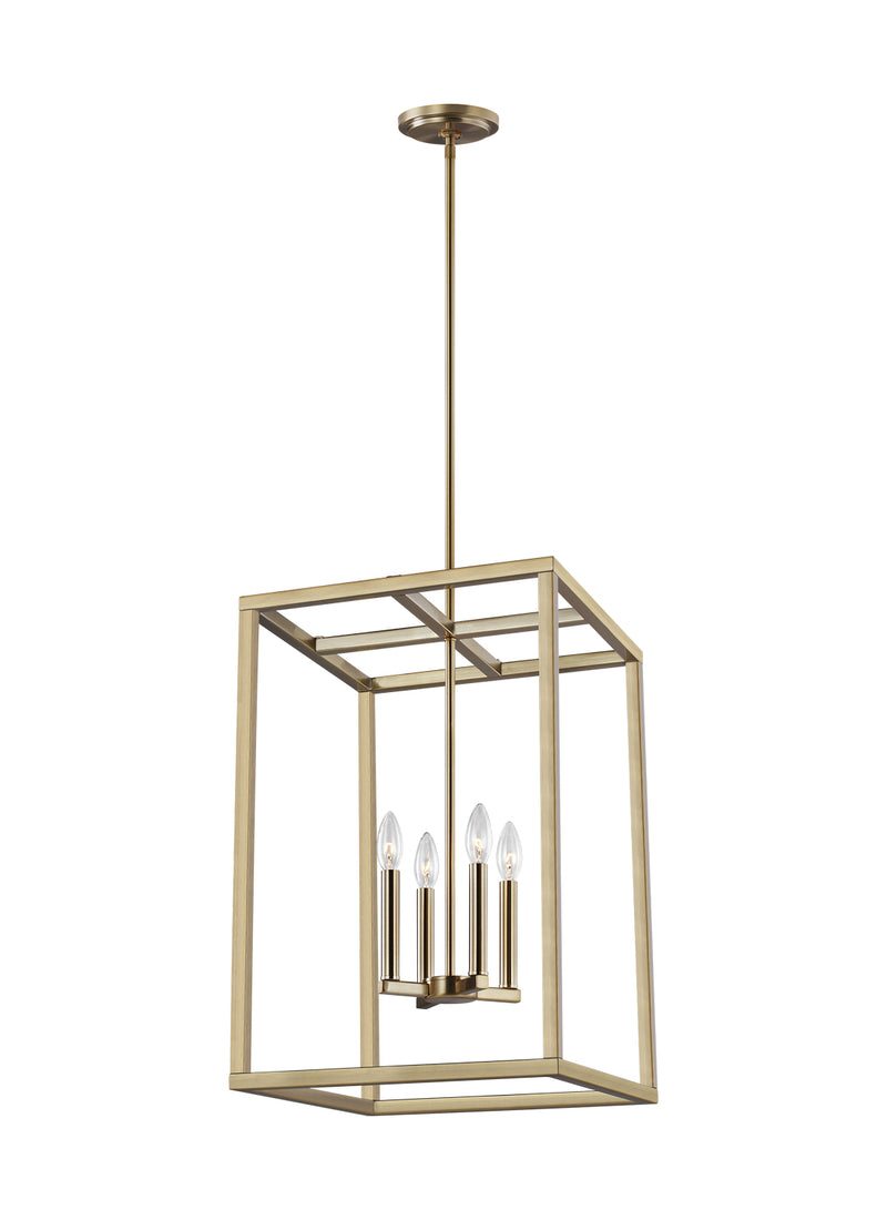 Generation Lighting. - 5134504-848 - Four Light Hall / Foyer Pendant - Moffet Street - Satin Brass