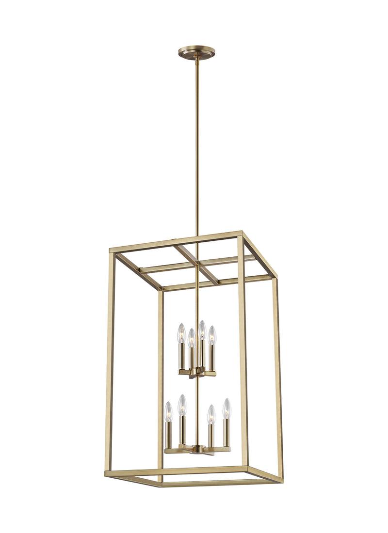 Generation Lighting. - 5134508-848 - Eight Light Hall / Foyer Pendant - Moffet Street - Satin Brass