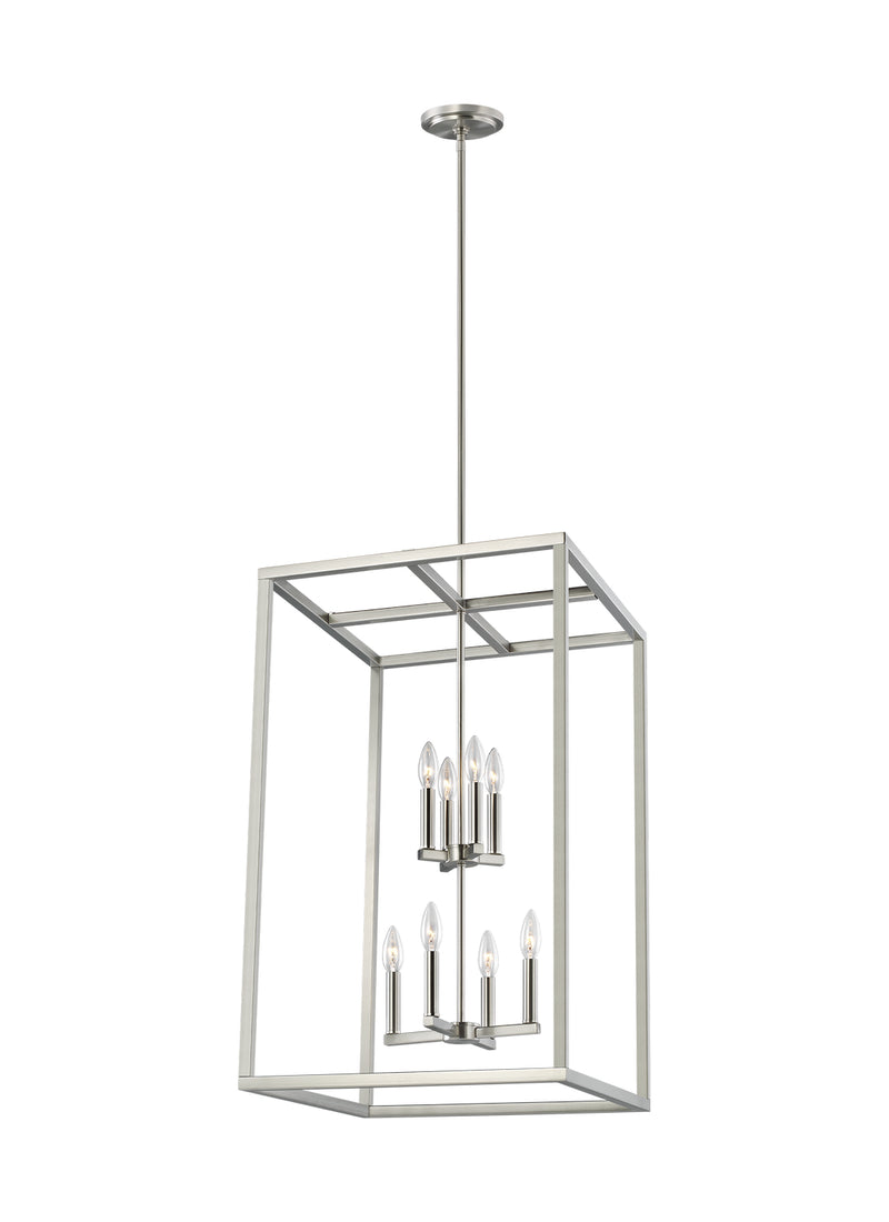 Generation Lighting. - 5134508-962 - Eight Light Hall / Foyer Pendant - Moffet Street - Brushed Nickel