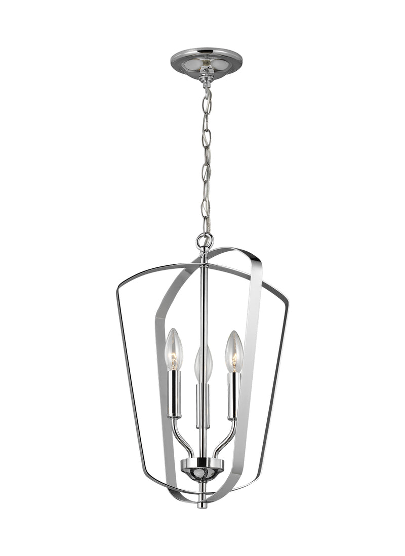 Generation Lighting. - 5134903-05 - Three Light Hall / Foyer Pendant - Romee - Chrome