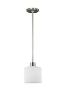 One Light Mini-Pendant<br /><span style="color:#4AB0CE;">Entrega: 3-4 semanas en USA</span><br /><span style="color:#4AB0CE;font-size:60%;">PREGUNTE POR ENTREGA EN PANAMA</span><br />Collection: Canfield<br />Finish: Brushed Nickel