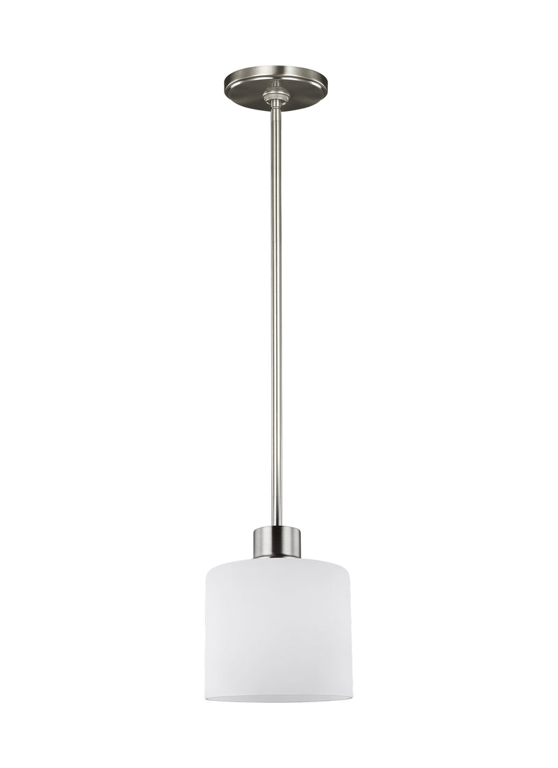 One Light Mini-Pendant<br /><span style="color:#4AB0CE;">Entrega: 3-4 semanas en USA</span><br /><span style="color:#4AB0CE;font-size:60%;">PREGUNTE POR ENTREGA EN PANAMA</span><br />Collection: Canfield<br />Finish: Brushed Nickel