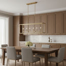 Generation Lighting - 6634506-848 - Six Light Island Pendant - Moffet Street - Satin Brass