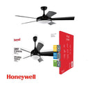 ABANICO DE TECHO CARNEY 52" DECORATIVO NEGRO CON LUZ LED 32W CONTROL REMOTO