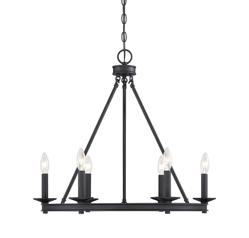 Savoy House - 1-307-6-89 - Six Light Chandelier - Middleton - Matte Black