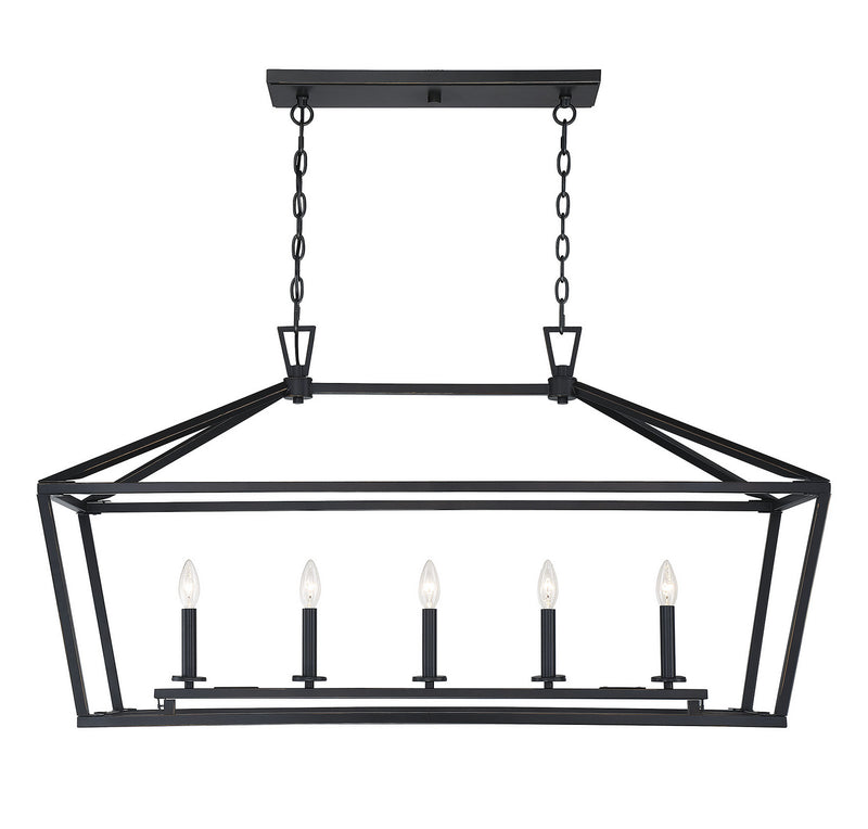 Five Light Linear Chandelier<br /><span style="color:#4AB0CE;">Entrega: 4-10 dias en USA</span><br /><span style="color:#4AB0CE;font-size:60%;">PREGUNTE POR ENTREGA EN PANAMA</span><br />Collection: Townsend<br />Finish: Classic Bronze