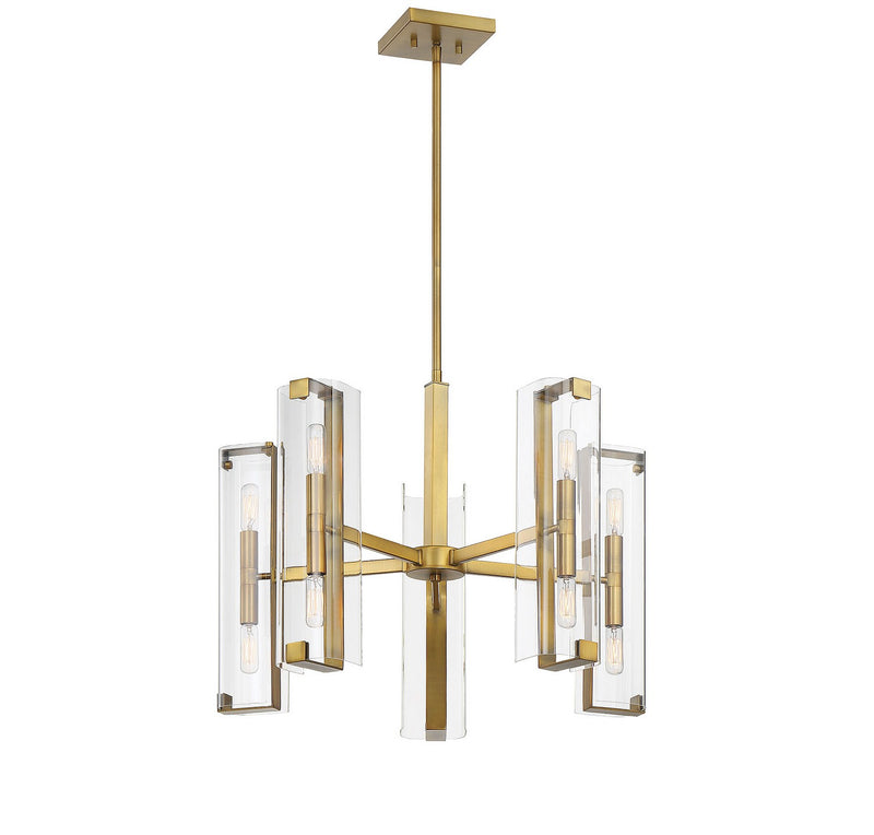 Ten Light Chandelier<br /><span style="color:#4AB0CE;">Entrega: 4-10 dias en USA</span><br /><span style="color:#4AB0CE;font-size:60%;">PREGUNTE POR ENTREGA EN PANAMA</span><br />Collection: Winfield<br />Finish: Warm Brass
